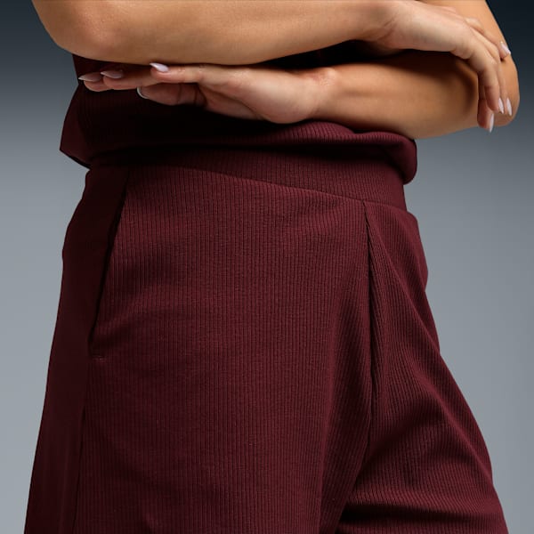 Essentials Elevated Women's 5" High-Rise Rib Shorts, Ruby Shimmer, extralarge-IND